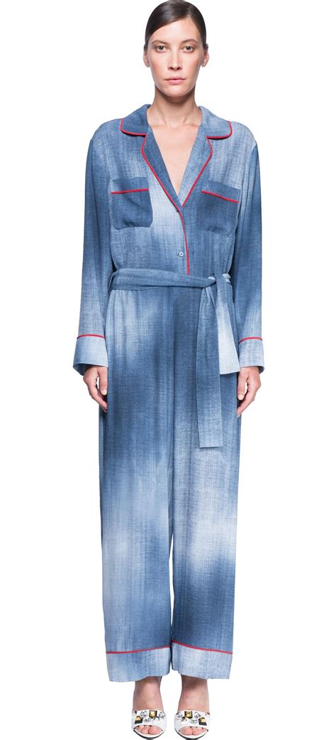 fendi red jumpsuit|fendi blue denim dress.